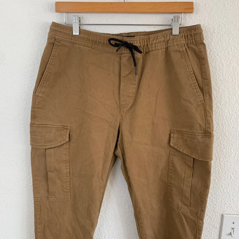 WXYZ MFG CO Los Angeles Mens Brown Cargo Jogger Pants WC527J1 Size M 30x27